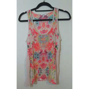 Semi sheer Racer Back Tank